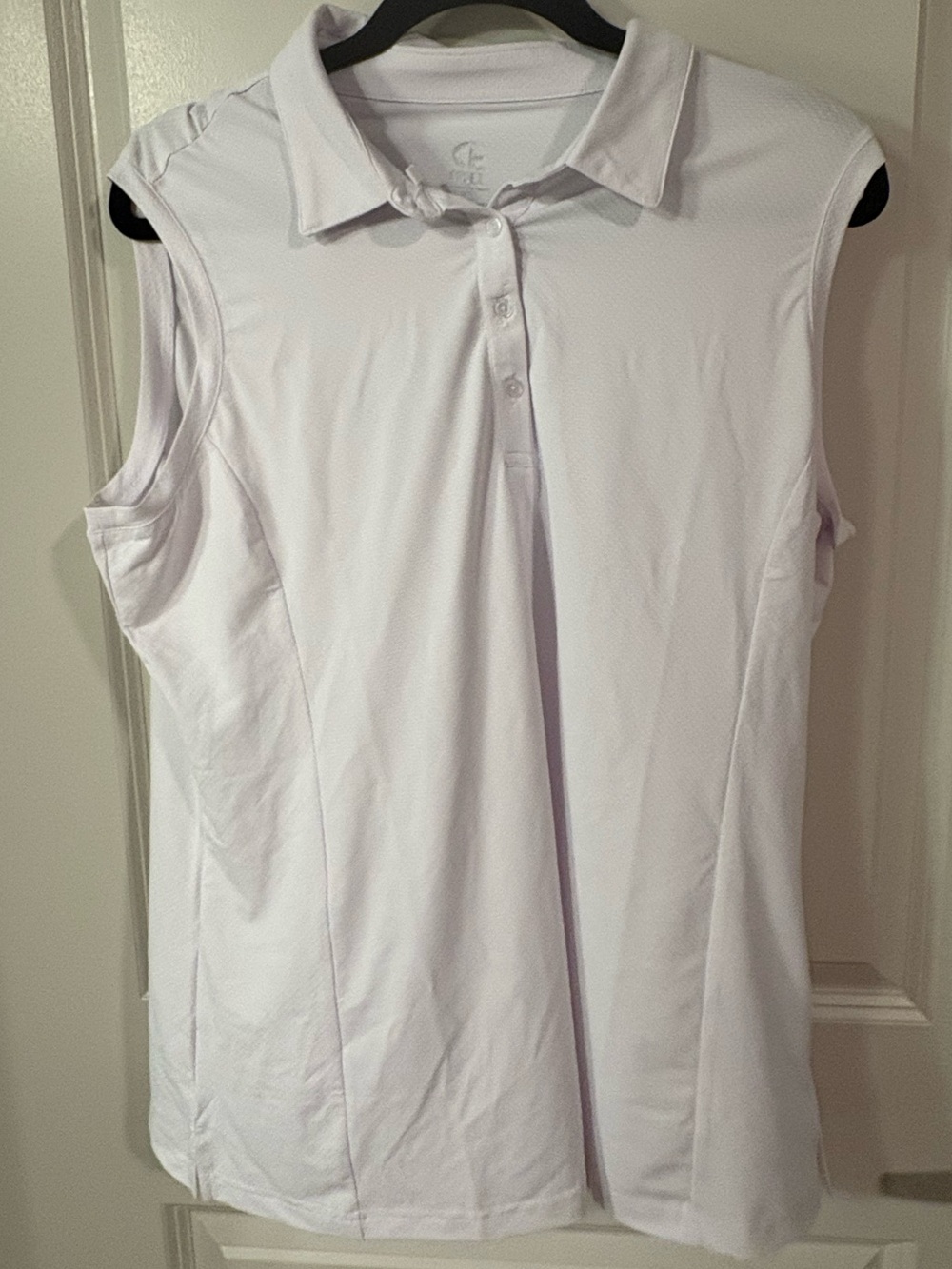 Sleeveless Polo Tank Top - White